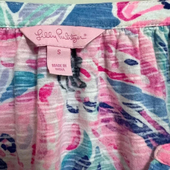 Lilly Pulitzer Flounce Sleeve Floral Ruffle Top Size Small - Picture 9 of 10